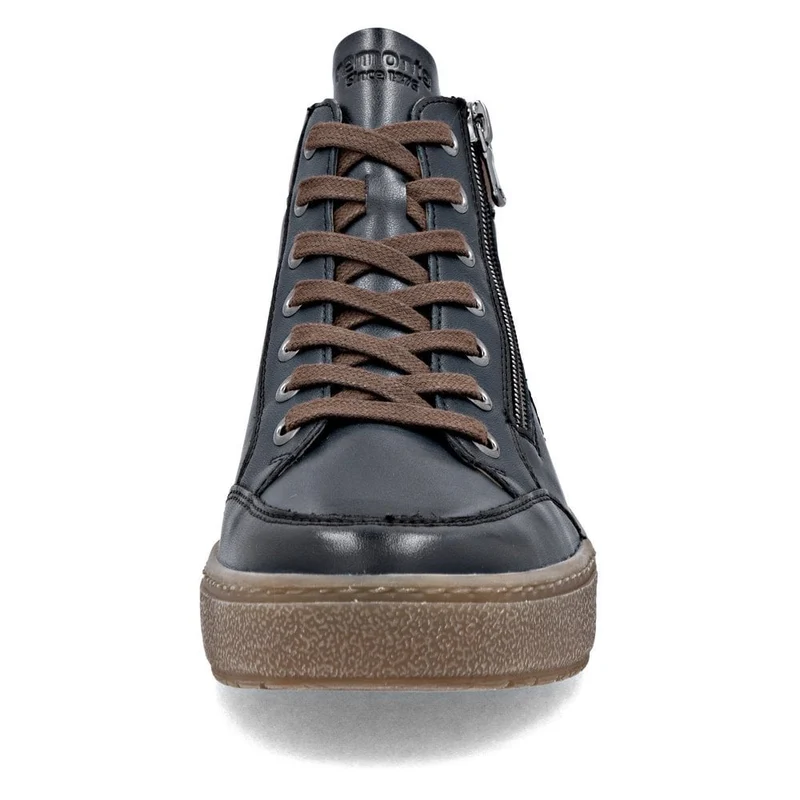 Remonte Damenmode Leder Extrabreite High Top Sneakers | Dunkelblau