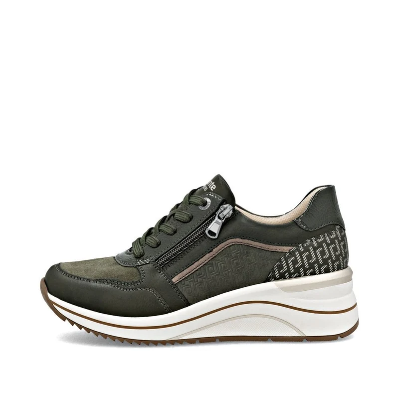 Remonte Damenmode Leder-Sneaker | Grün