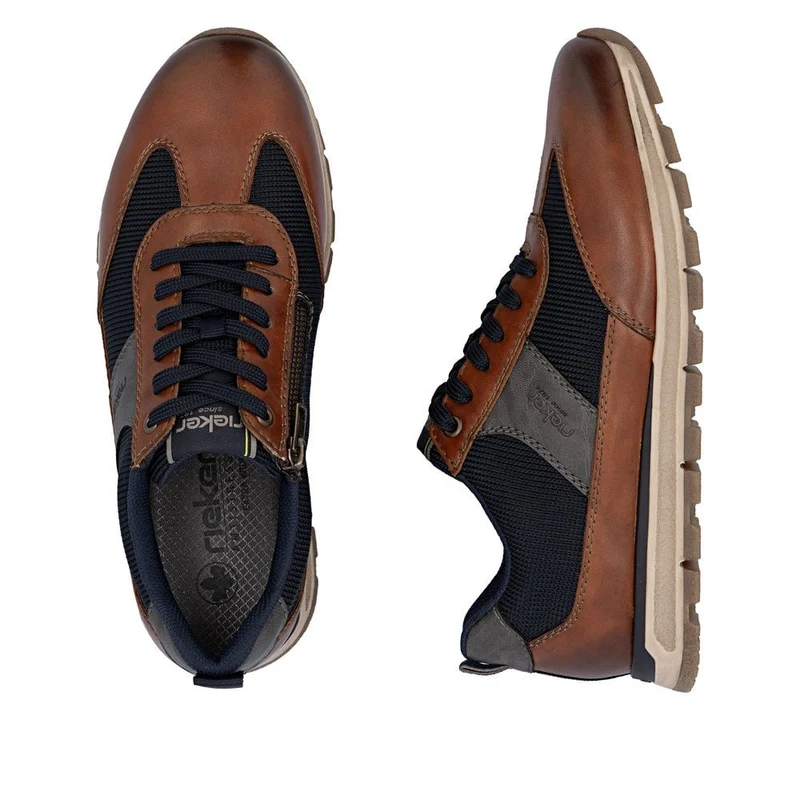 Rieker Extrabreite Leder-Sneaker für Herren | Braun