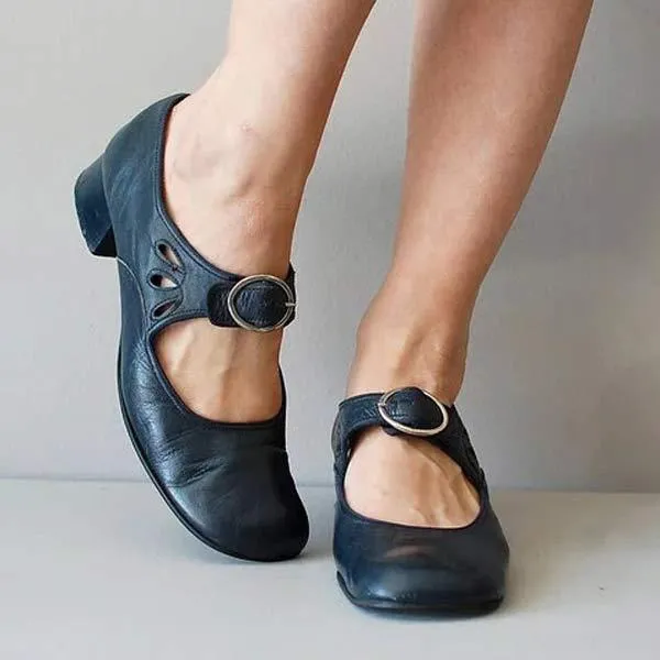 Beatrice | Keilsandalen aus leder mit orthopädische schnalle
