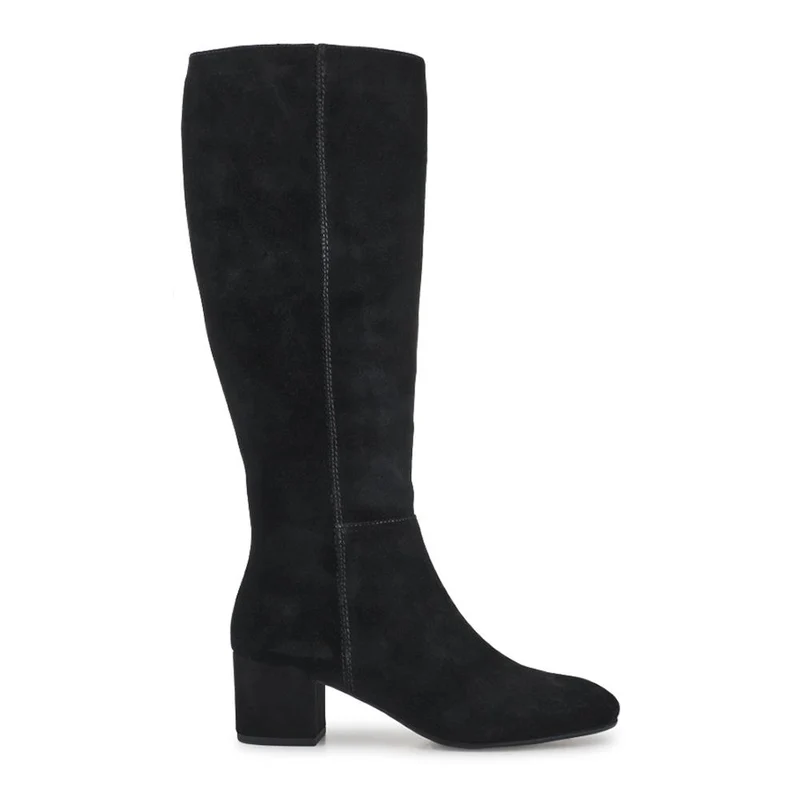 LouLou1 Extra Slim Calf Fit Leather Long Boots - LOULOU1XS / 328 287 - Black Suede