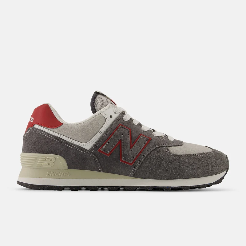 New Balance Herren 574 Fashion Trainers | Castlerock / Team Red