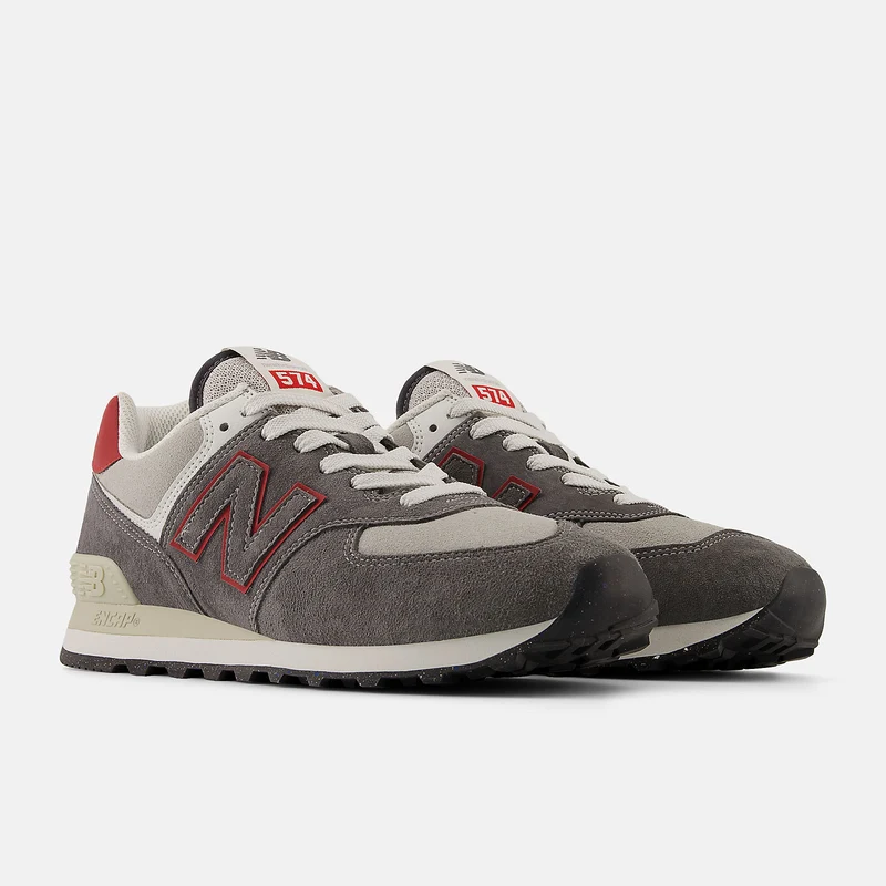 New Balance Herren 574 Fashion Trainers | Castlerock / Team Red