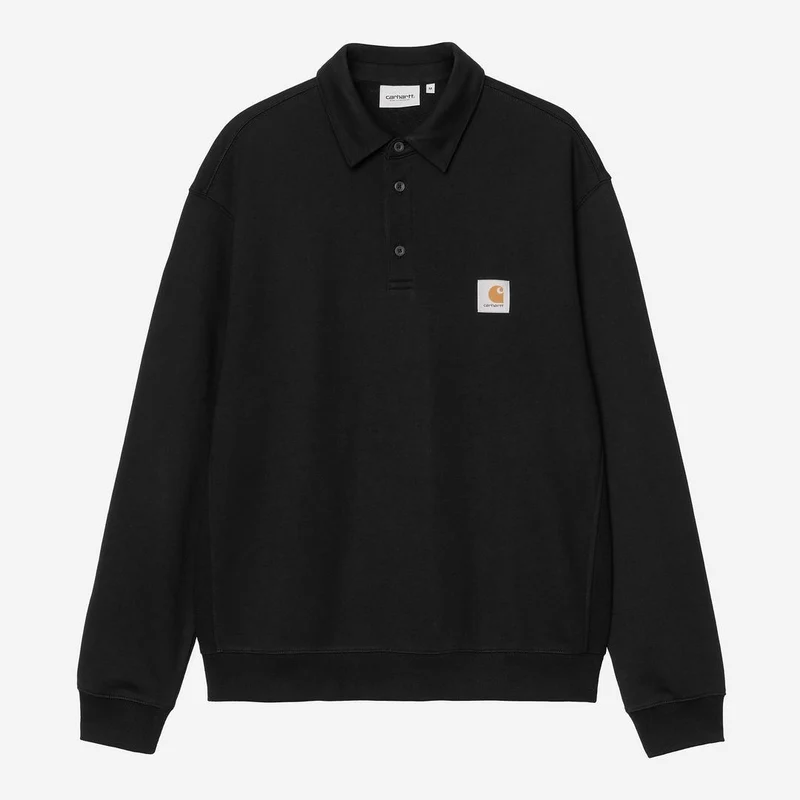 Carhartt WIP Herren Polo-Sweatshirt | Schwarz