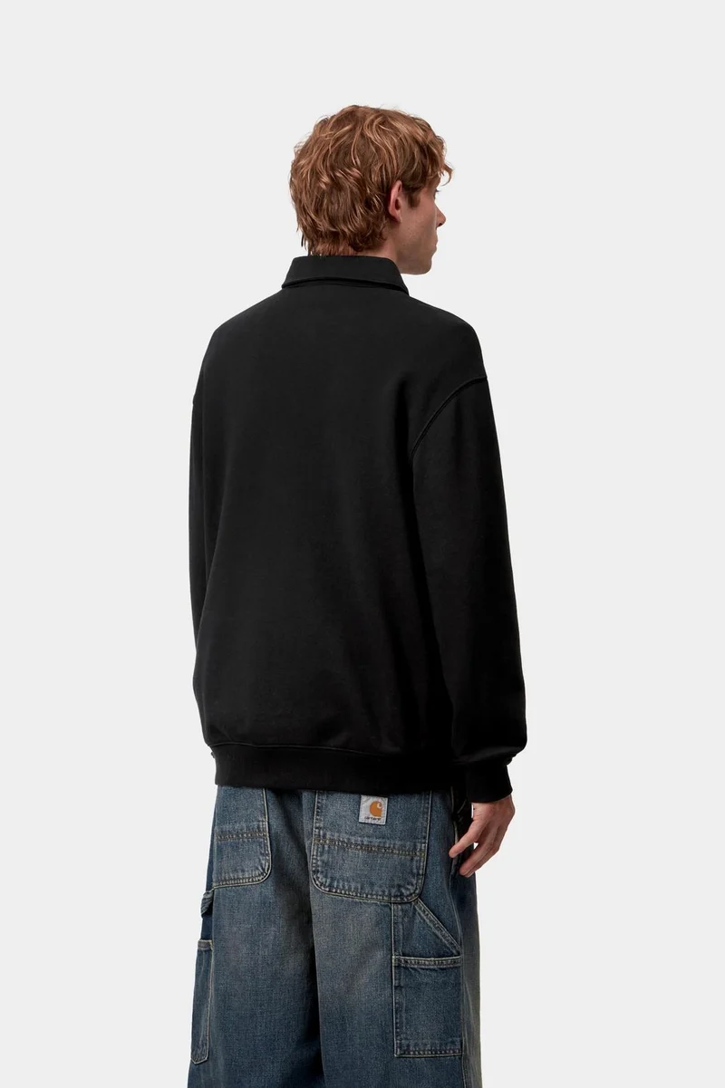 Carhartt WIP Herren Polo-Sweatshirt | Schwarz