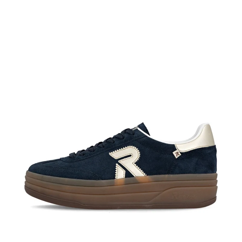 Rieker Damen Plateau-Sneaker aus Leder | Marineblau