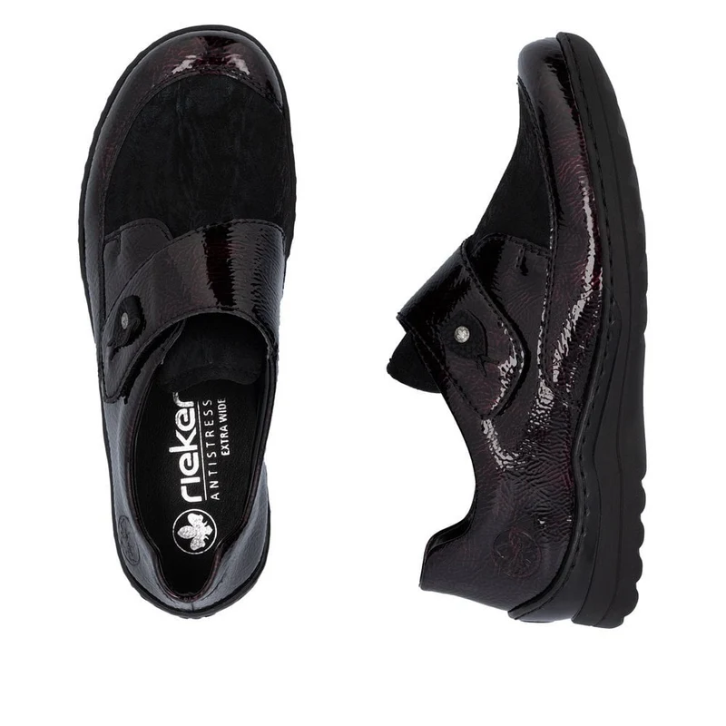 Rieker Lässiger Damenschuh in Extrabreite | Dunkelrot