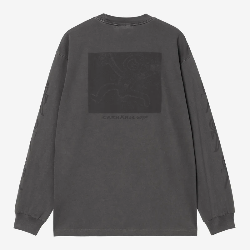 Carhartt WIP Herren Terrestrial Langarm-T-Shirt | Schwarz