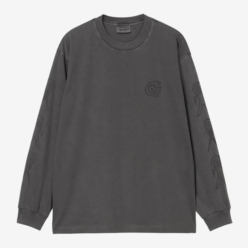 Carhartt WIP Herren Terrestrial Langarm-T-Shirt | Schwarz