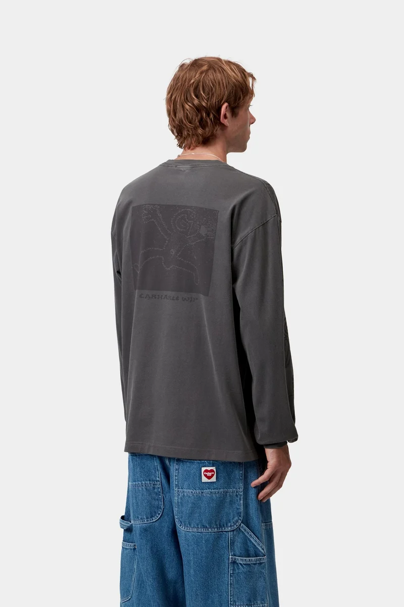 Carhartt WIP Herren Terrestrial Langarm-T-Shirt | Schwarz
