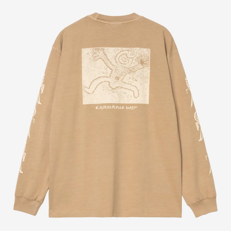 Carhartt WIP Herren Terrestrial Langarm T-Shirt | Dusty Hamilton Braun