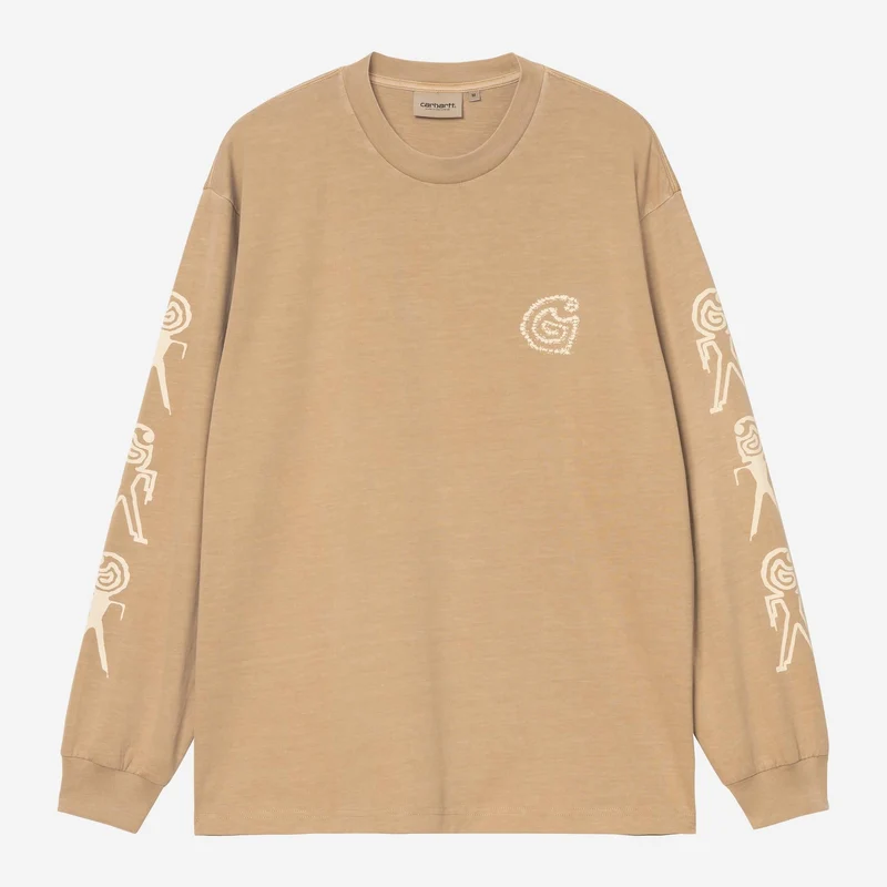 Carhartt WIP Herren Terrestrial Langarm T-Shirt | Dusty Hamilton Braun
