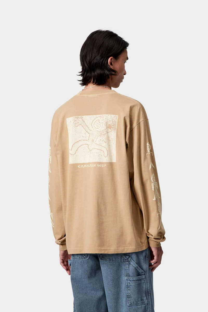 Carhartt WIP Herren Terrestrial Langarm T-Shirt | Dusty Hamilton Braun