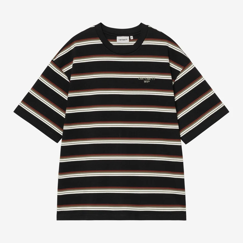 Carhartt WIP Herren Holm Stripe T-Shirt | Schwarz