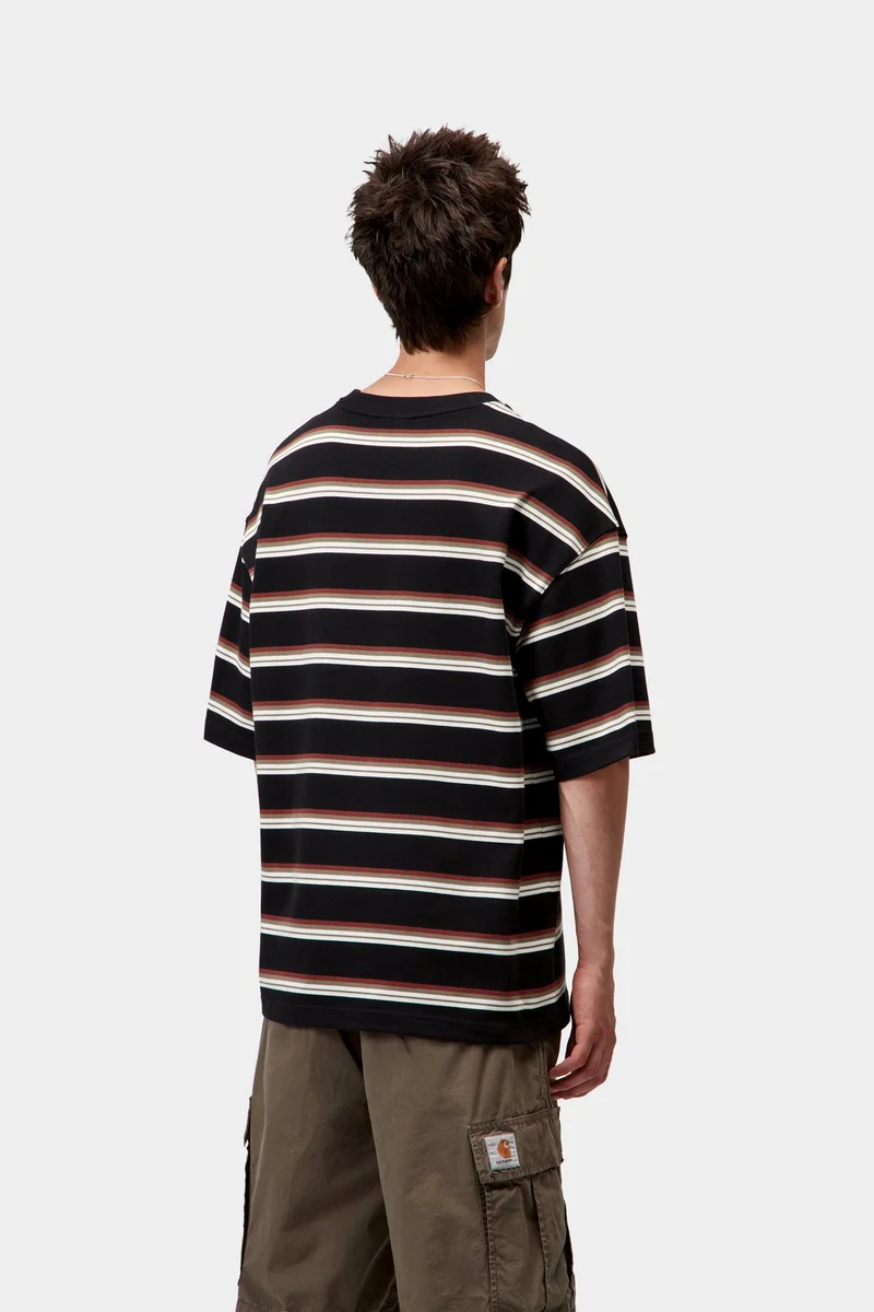 Carhartt WIP Herren Holm Stripe T-Shirt | Schwarz