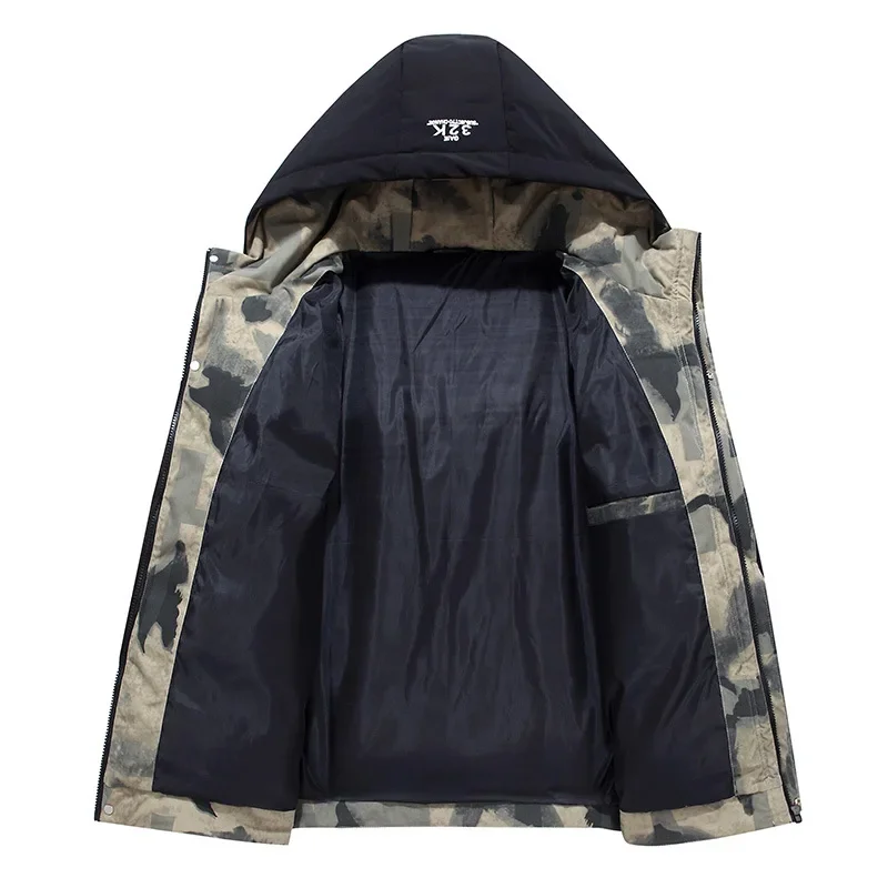 Renji | Herrenjacke mit fester Kapuze, dick und warm