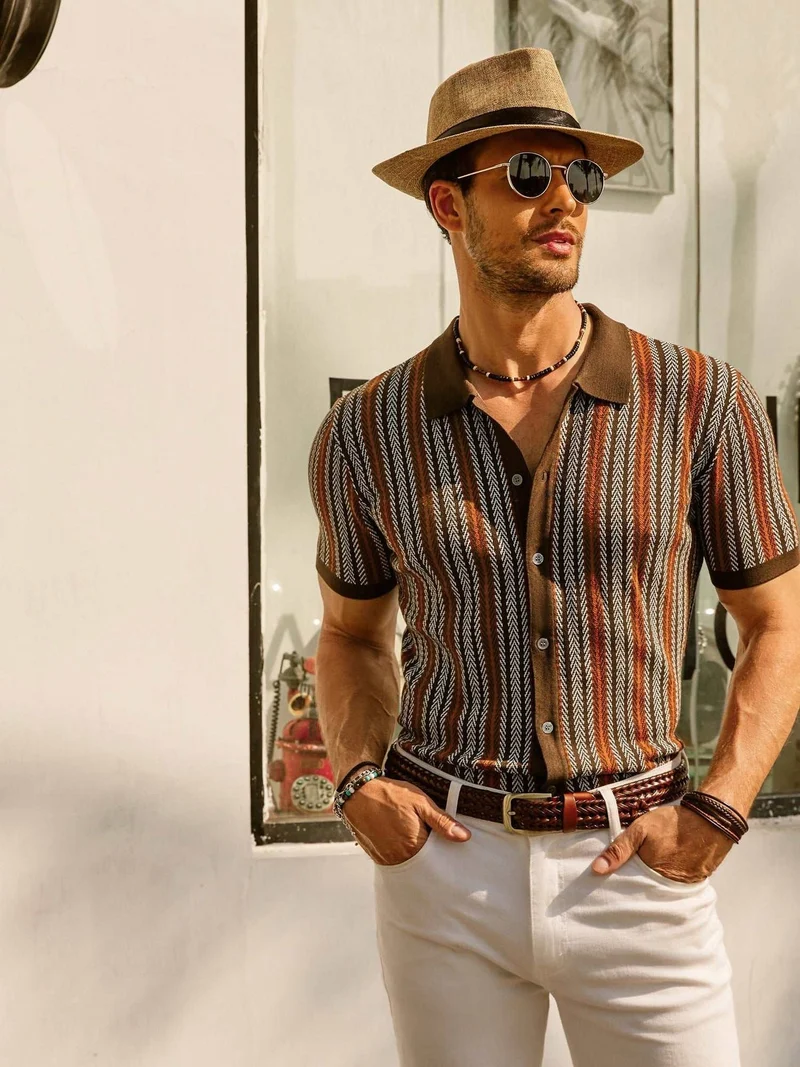 Erwin | Retro 70S Vintage gestreiftes Hemd