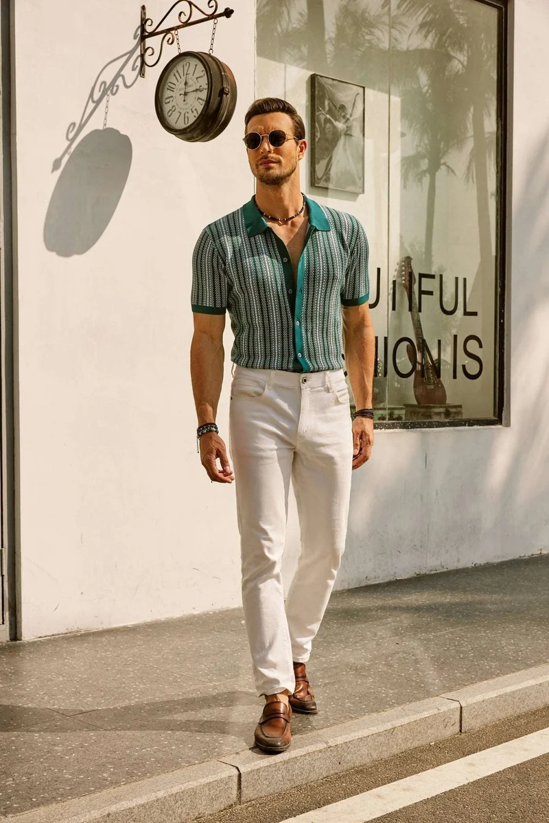 Erwin | Retro 70S Vintage gestreiftes Hemd