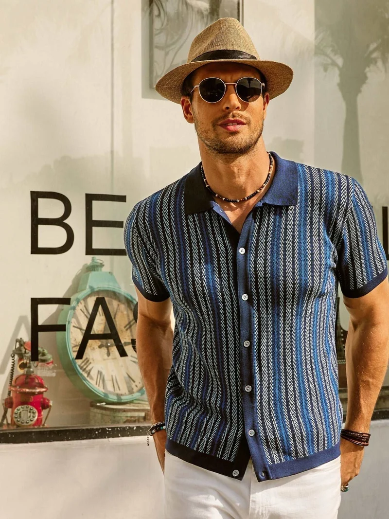 Erwin | Retro 70S Vintage gestreiftes Hemd