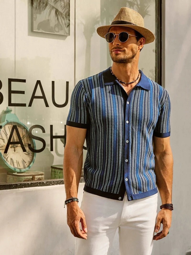 Erwin | Retro 70S Vintage gestreiftes Hemd
