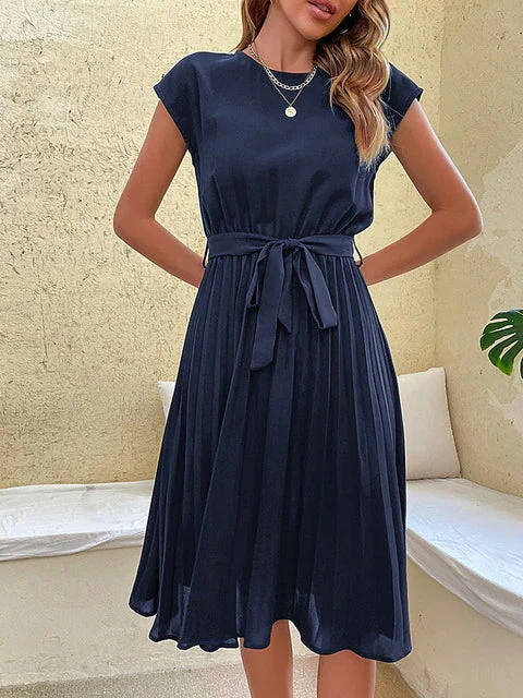 Klara | Kurzärmeliges plissiertes lässiges Minikleid für den Sommer