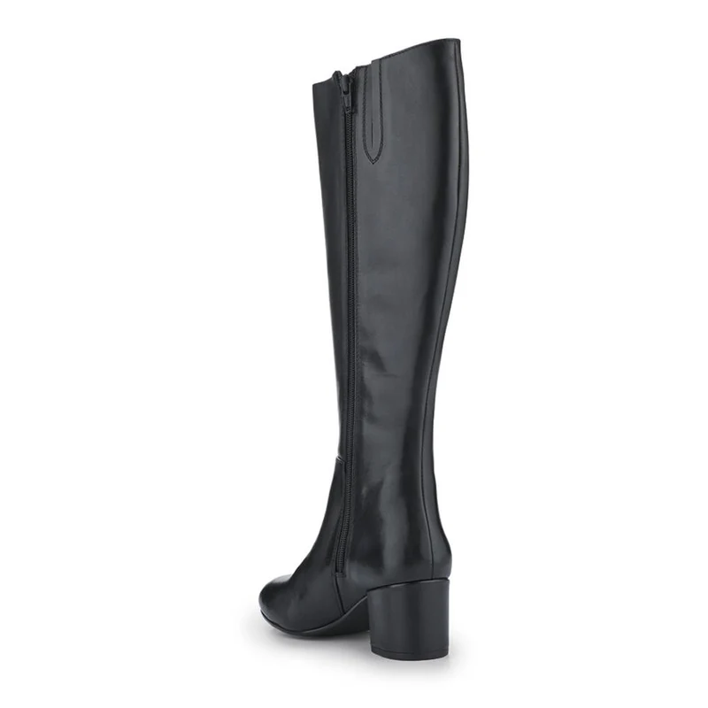 LouLou1 Medium Calf-Fit Long Boots - LOULOU1M / 328 291 - Black Leather