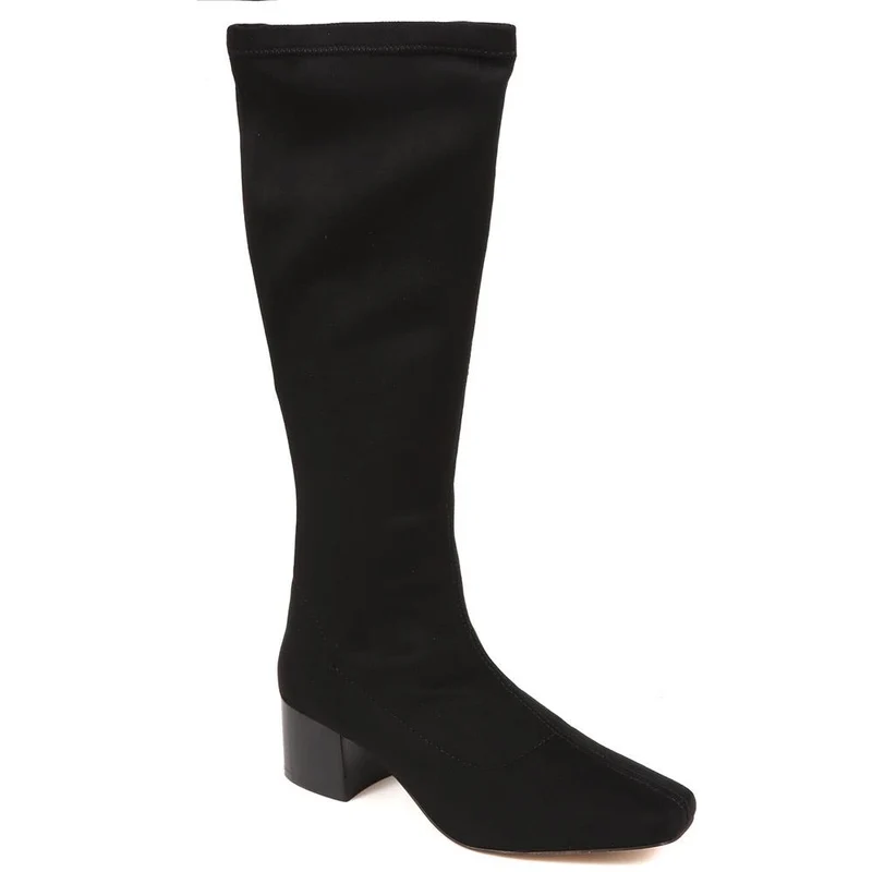 Louella Knee-High Leather Boots - LOUELLA / 324 246 - Black