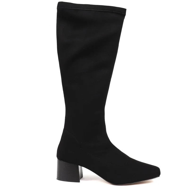 Louella Knee-High Leather Boots - LOUELLA / 324 246 - Black