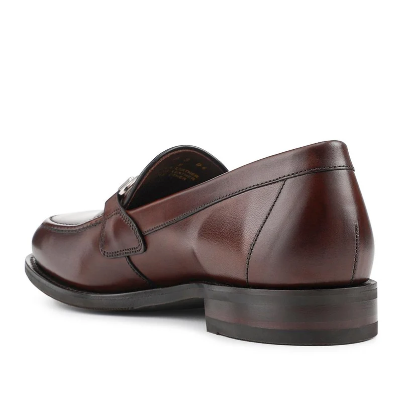 Loake Leather Buckled Loafers - LOA42500 / 328 636 - Dark Brown