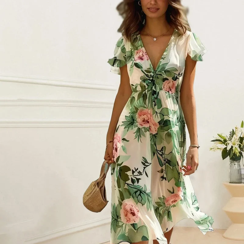 Enya | Elegantes Kleid mit Blumenmuster