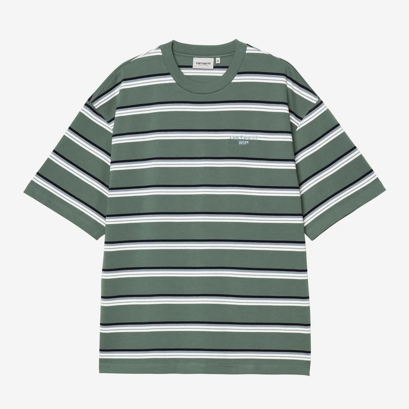 Carhartt WIP Herren Holm Stripe T-Shirt | Silberne Kiefer