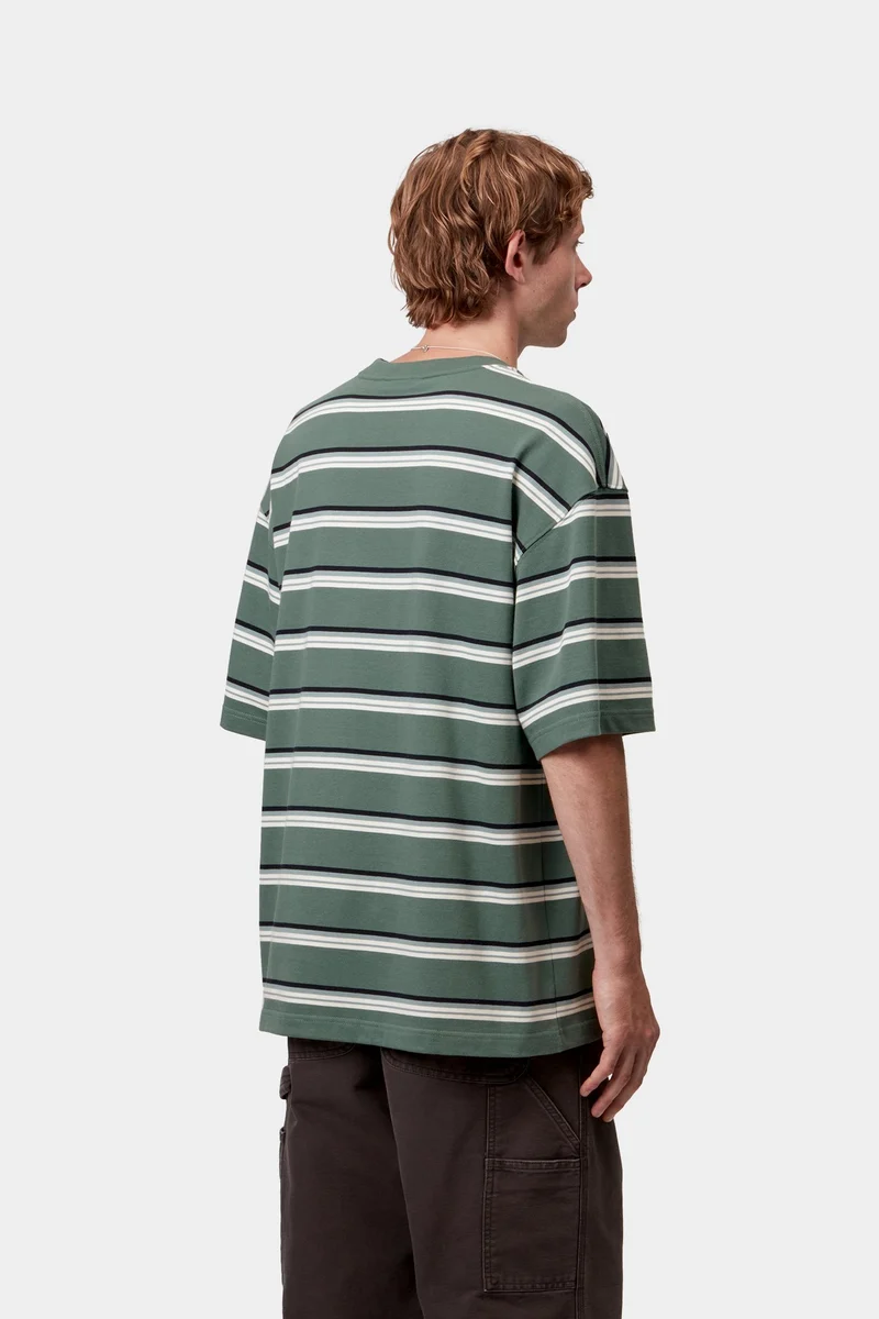 Carhartt WIP Herren Holm Stripe T-Shirt | Silberne Kiefer