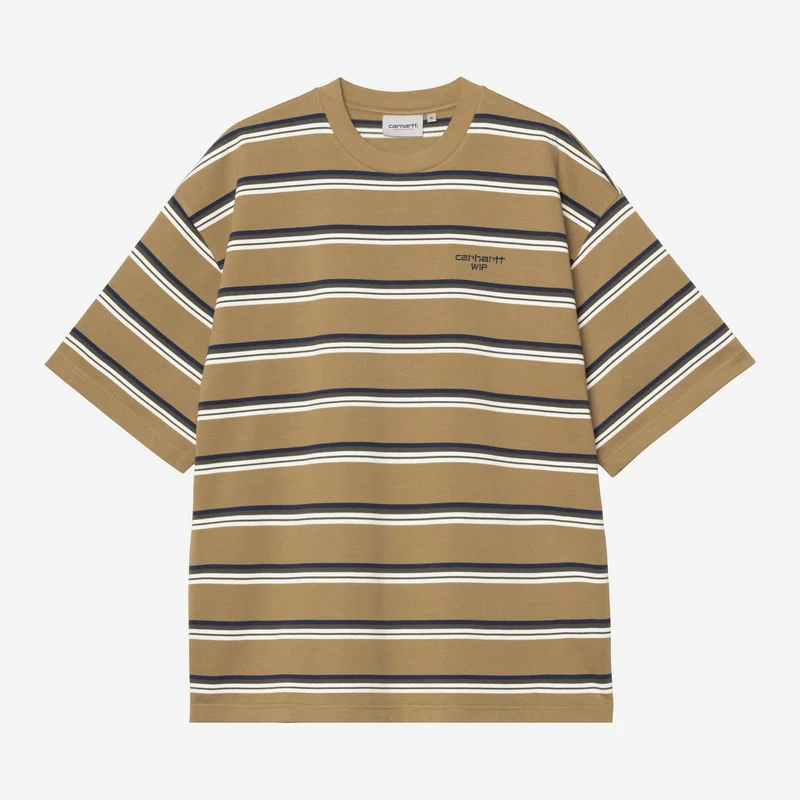 Carhartt WIP Herren Holm Stripe T-Shirt | Erdnuss