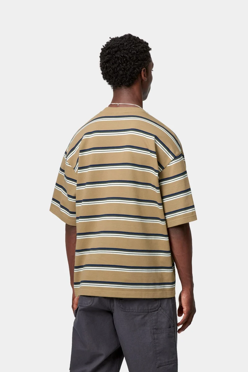 Carhartt WIP Herren Holm Stripe T-Shirt | Erdnuss
