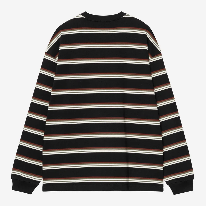 Carhartt WIP Herren Holm Stripe Langarm-T-Shirt | Schwarz