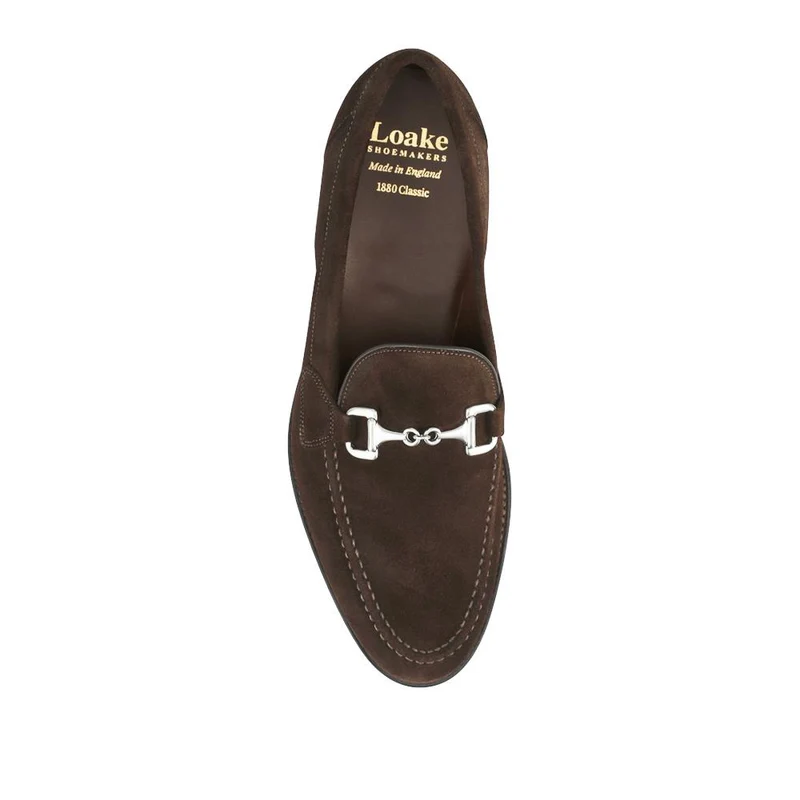 Loake Leather Buckled Loafers - LOA42500 / 328 636 - Dark Brown Suede