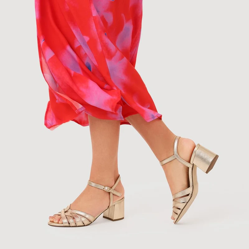 Gwynn Leather High Heels - GWYNN / 327 788 - Gold