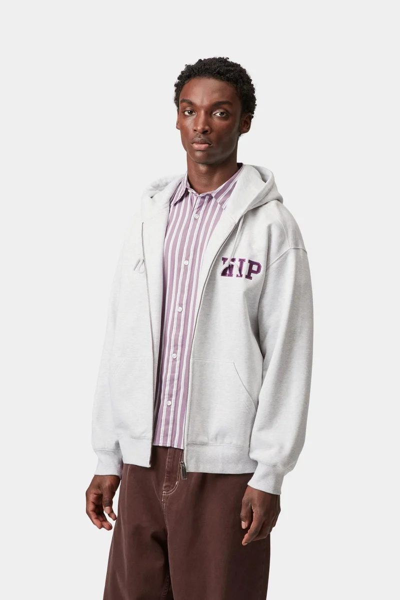Carhartt WIP Herren Mini WIP Zip Front Hoodie | Ash Heather