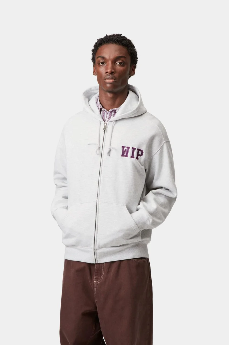 Carhartt WIP Herren Mini WIP Zip Front Hoodie | Ash Heather