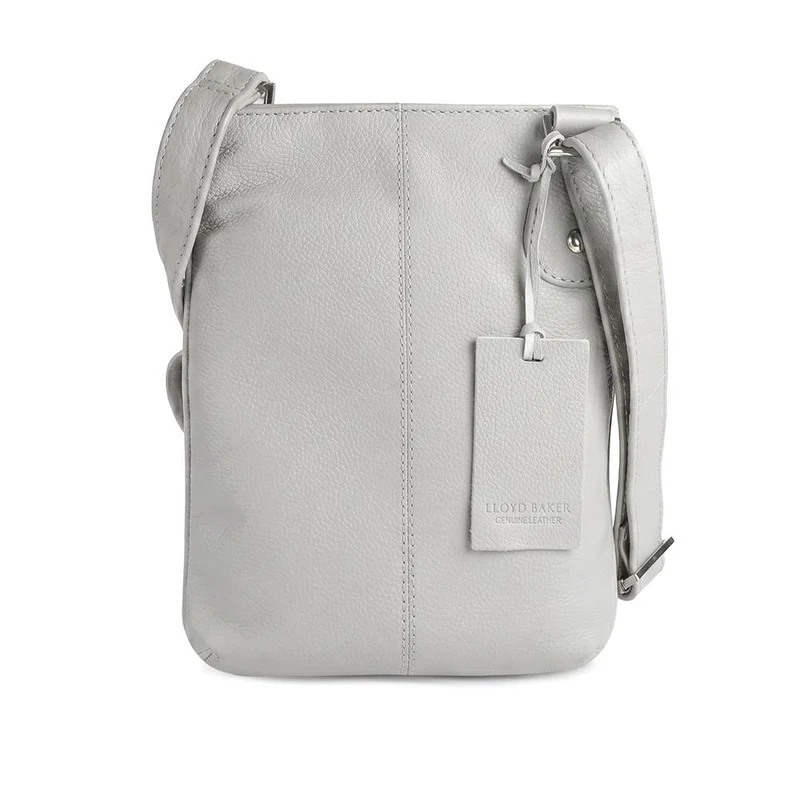 Leather Crossbody Bag W/ Outer Zip Pocket - LLOYD44037 / 330 479 - Light Grey