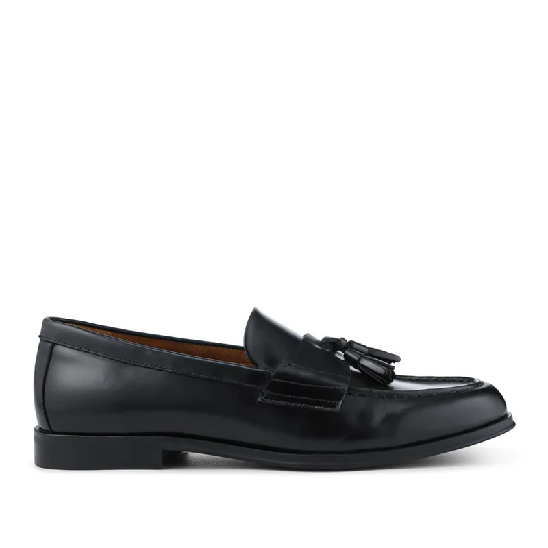 Rayleigh Leather Slip On Loafers - RAYLEIGH / 328 622 - Black Polished