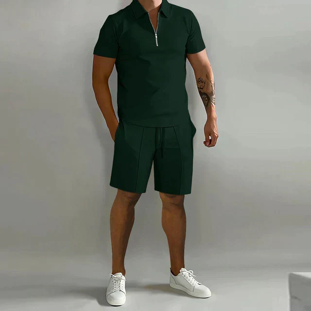 Silja | Zweiteiliges Set - Luxuriöses Polo und Shorts Sommerset für Männer