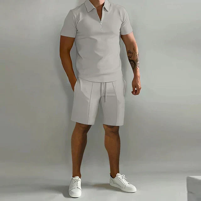 Silja | Zweiteiliges Set - Luxuriöses Polo und Shorts Sommerset für Männer