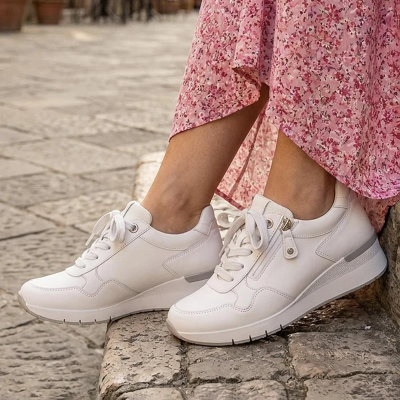 Gabor Zip & Lace Fasten Trainers - GABC43523 / 330 462 - White