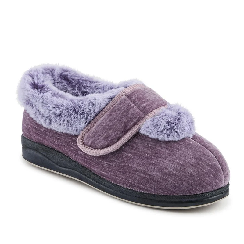 EasyFit Extra Wide Touch Fasten Slippers - SKYE / 327 937 - Lavender