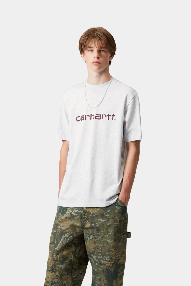 Carhartt WIP Herren T-Shirt mit Schriftzug | Ash Heather