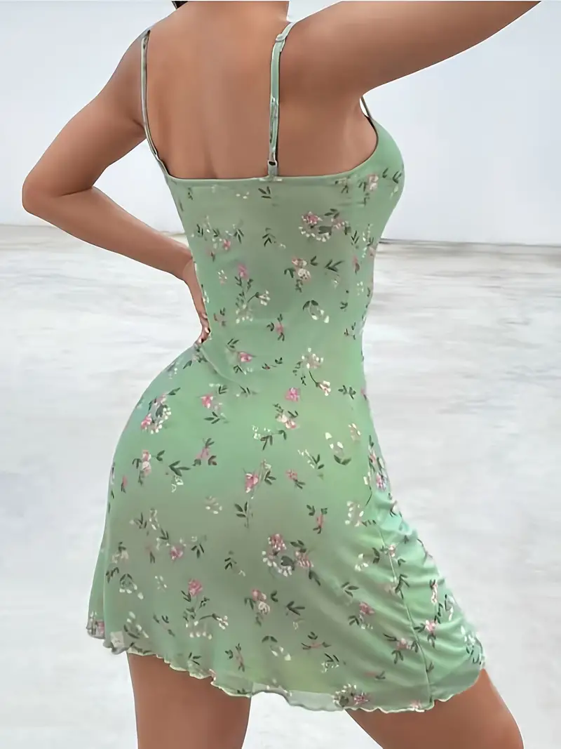 Victoria - Spaghetti-Träger-Kleid mit Blumenmuster