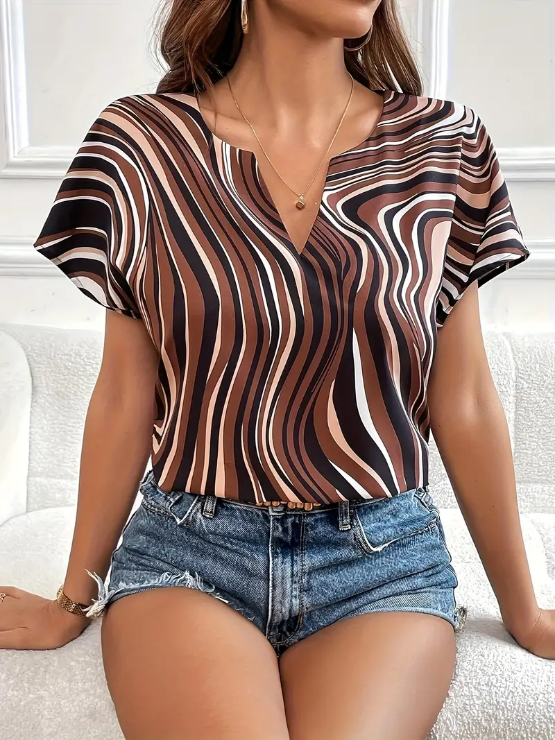 Beate - Eleganz und Komfort für sonnige Tage – Ihre perfekte Casual Kurzarmbluse