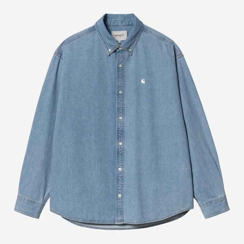 Carhartt WIP Herren Lucas Hemd | Blau gebleicht
