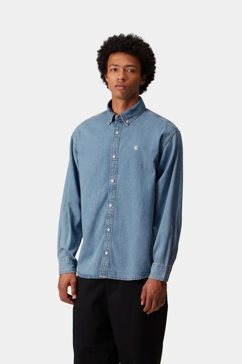 Carhartt WIP Herren Lucas Hemd | Blau gebleicht